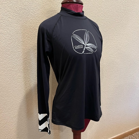 Carve Designs Mock Neck Rash Guard Swim Shirt - Picture 2 of 6